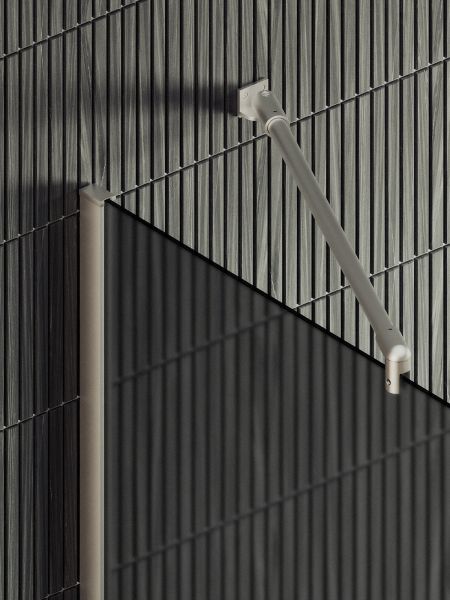 Душевая перегородка MaybahGlass MGD-729-5ш 79см хром матовый